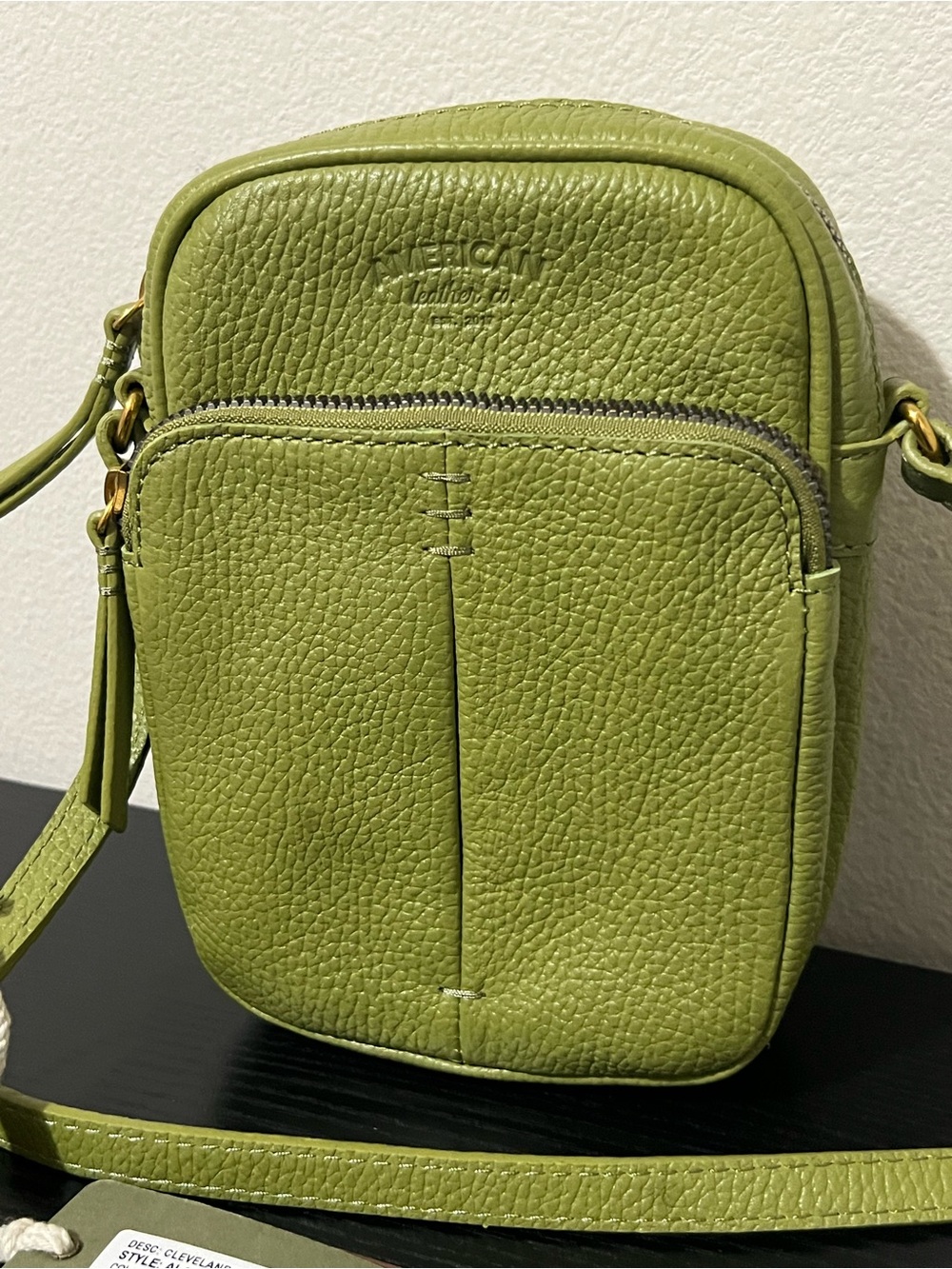 NWT American Leather Co. Cleveland Crossbody Matcha Green Seasonal Color RARE